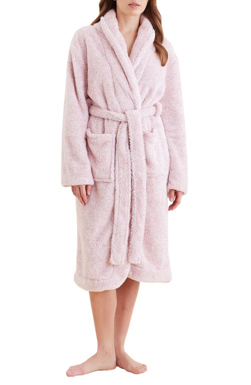 Papinelle Cosy Plush Mid Length Robe In Pink