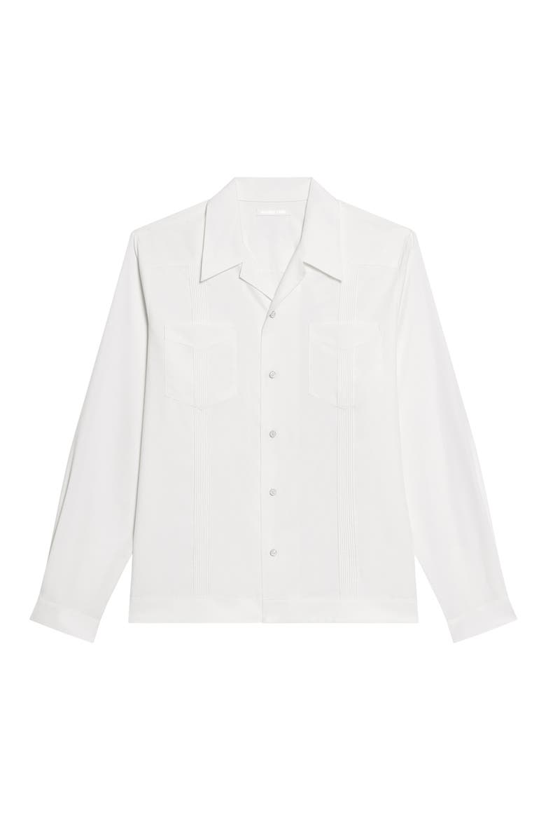Knife Pleat Stripe Cotton Poplin Summer Shirt, Alternate, color, WHITE - 100