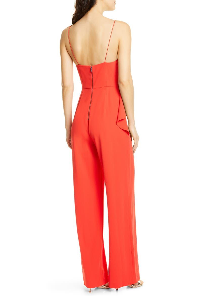 Keeva Ruffle Jumpsuit, Alternate, color, CHERRY