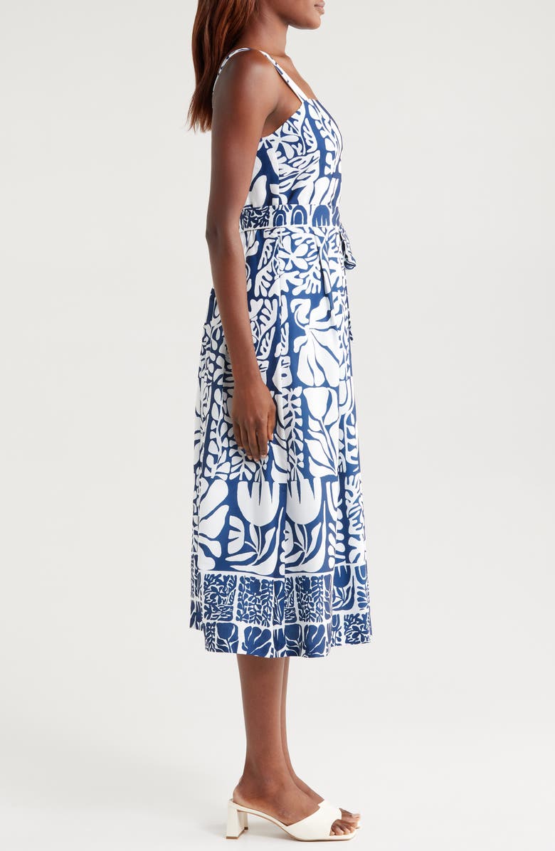 Julia Jordan Mixed Print Dress, Alternate, color, Blue Ivory