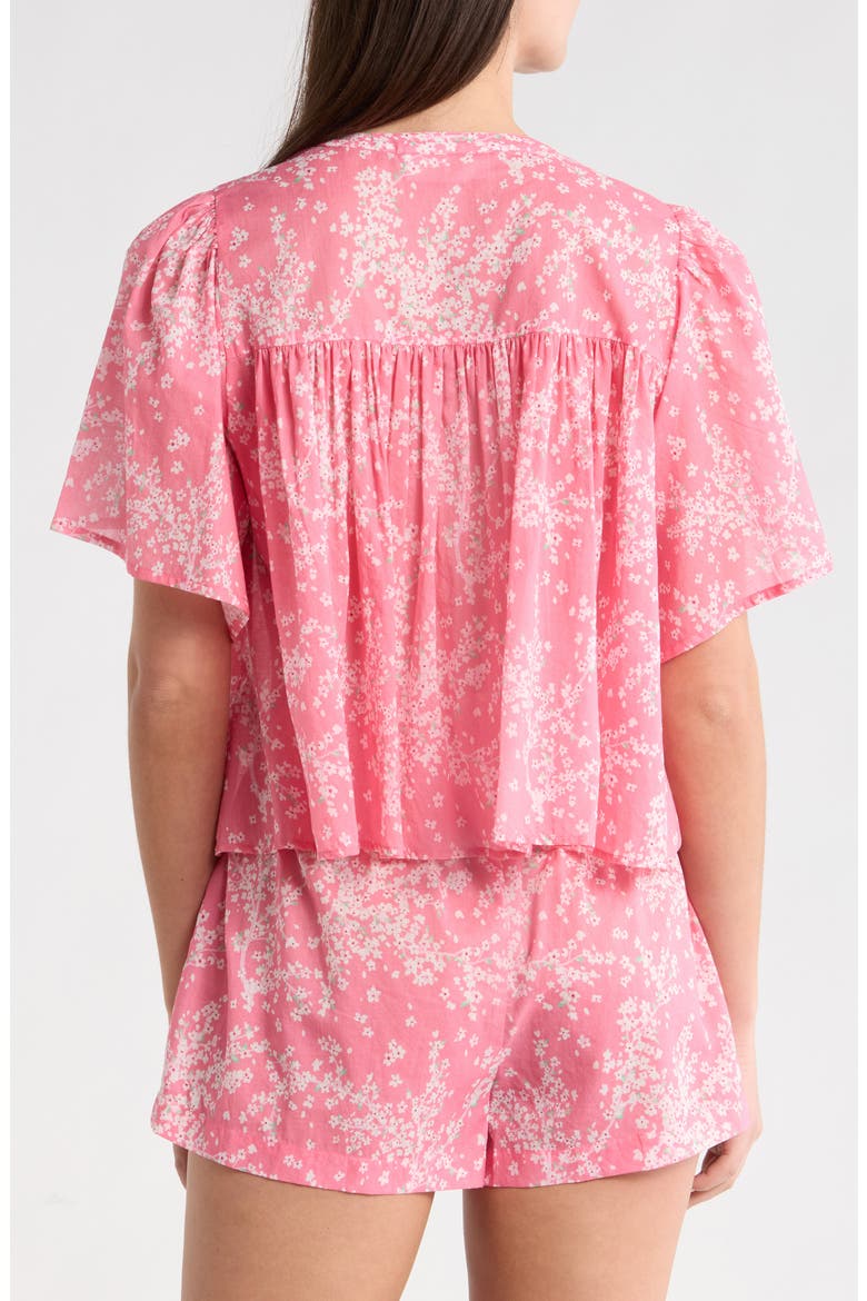 Cheri Blossom Cotton Sateen Short Pajamas, Alternate, color, PINK LEMONADE