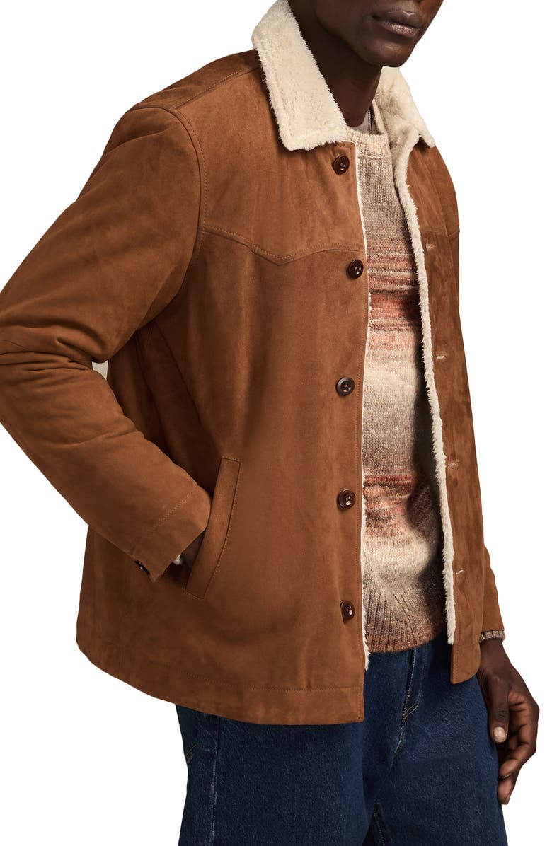 Lucky Brand Faux Shearling Ranch Coat, Alternate, color, Dark Tan