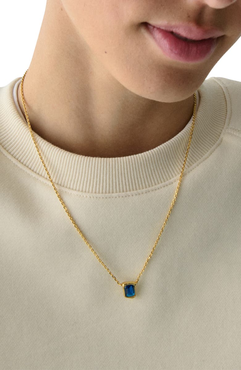 Kate Spade New York molten glass pendant necklace, Alternate, color, Sapphire.