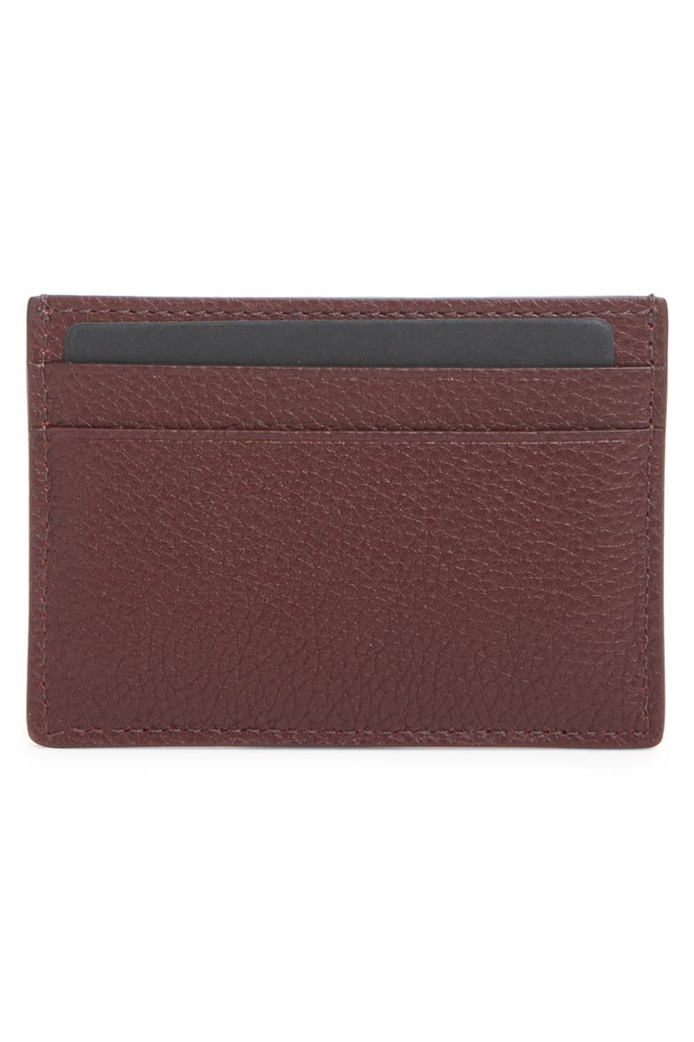 Grained Leather Card Case, Alternate, color, LOST CHERRY