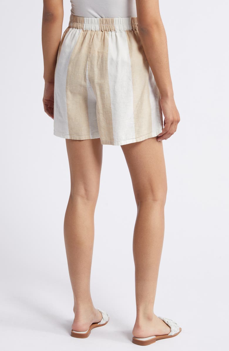 beachlunchlounge Kelis Stripe Linen & Cotton Shorts, Alternate, color,