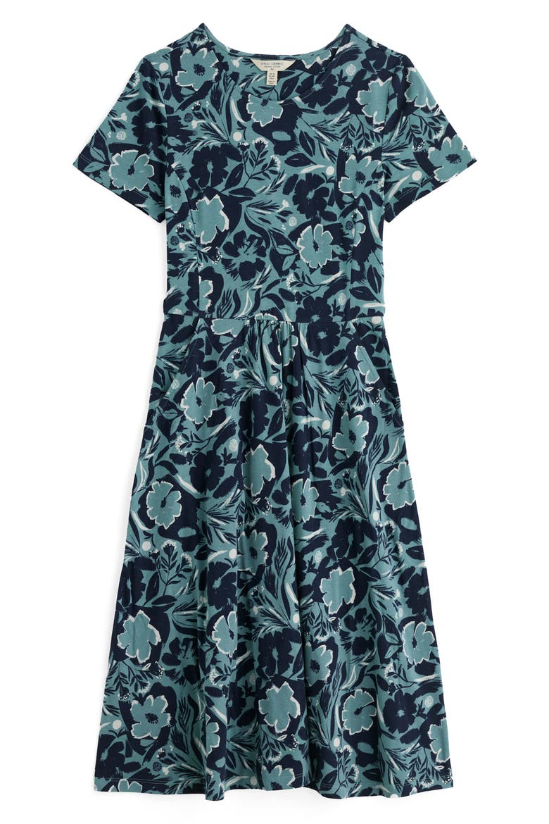 April Stretch Organic Cotton Fit & Flare Dress, Alternate, color, SUMMER SHADOWS SARDINE
