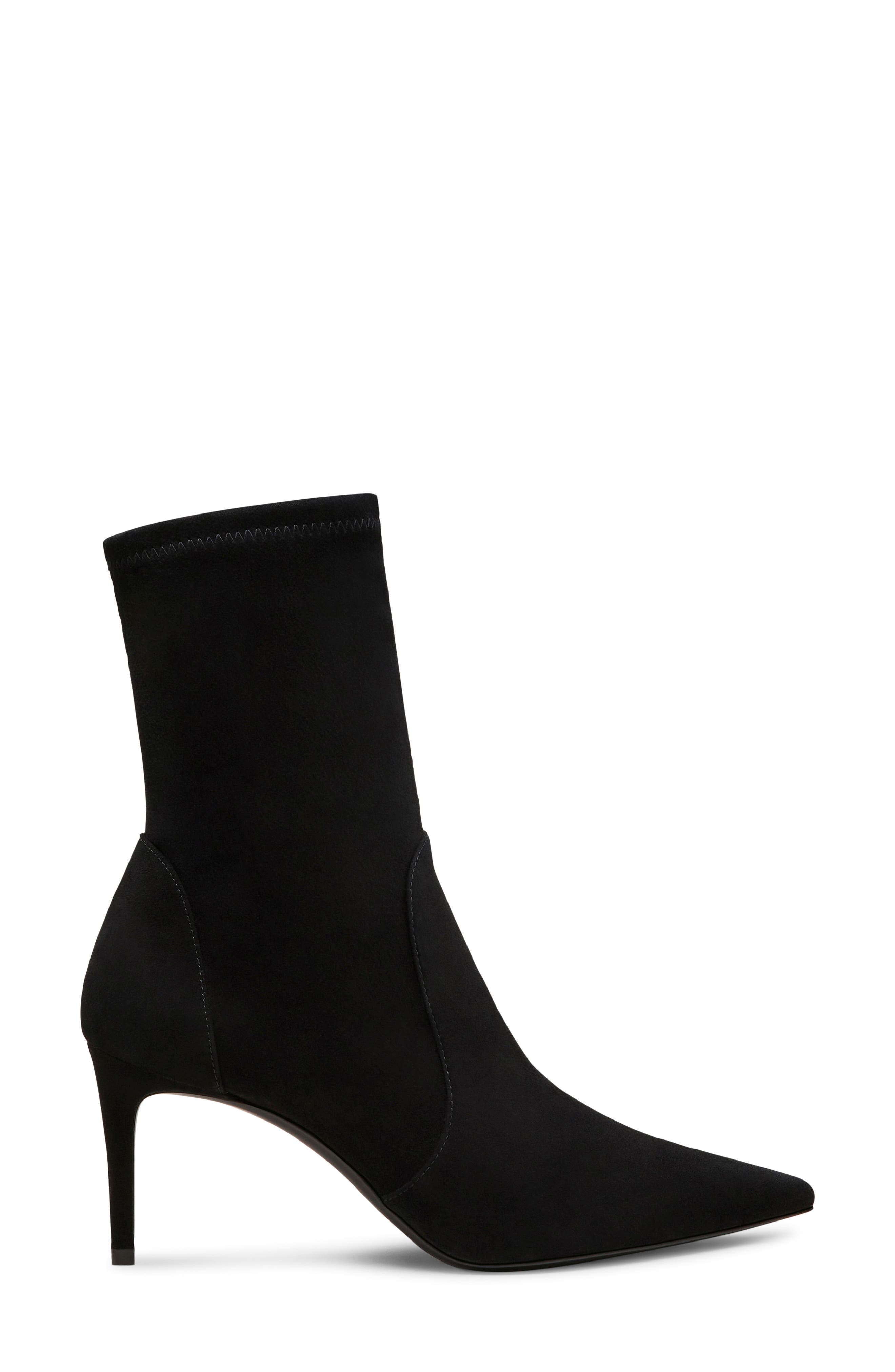 Stuart Weitzman Stuart Pointed Toe Bootie, Alternate, color, Black