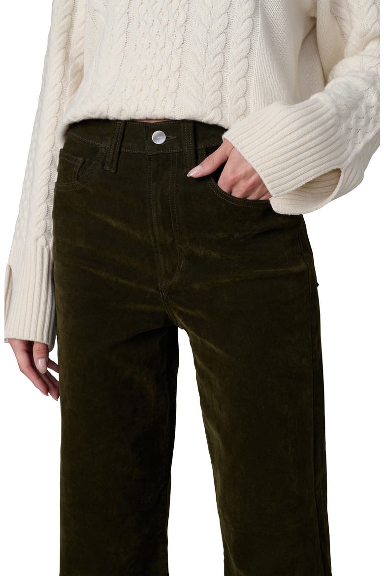 The Margot Flocked High Waist Straight Leg Jeans, Alternate, color, OLIVE