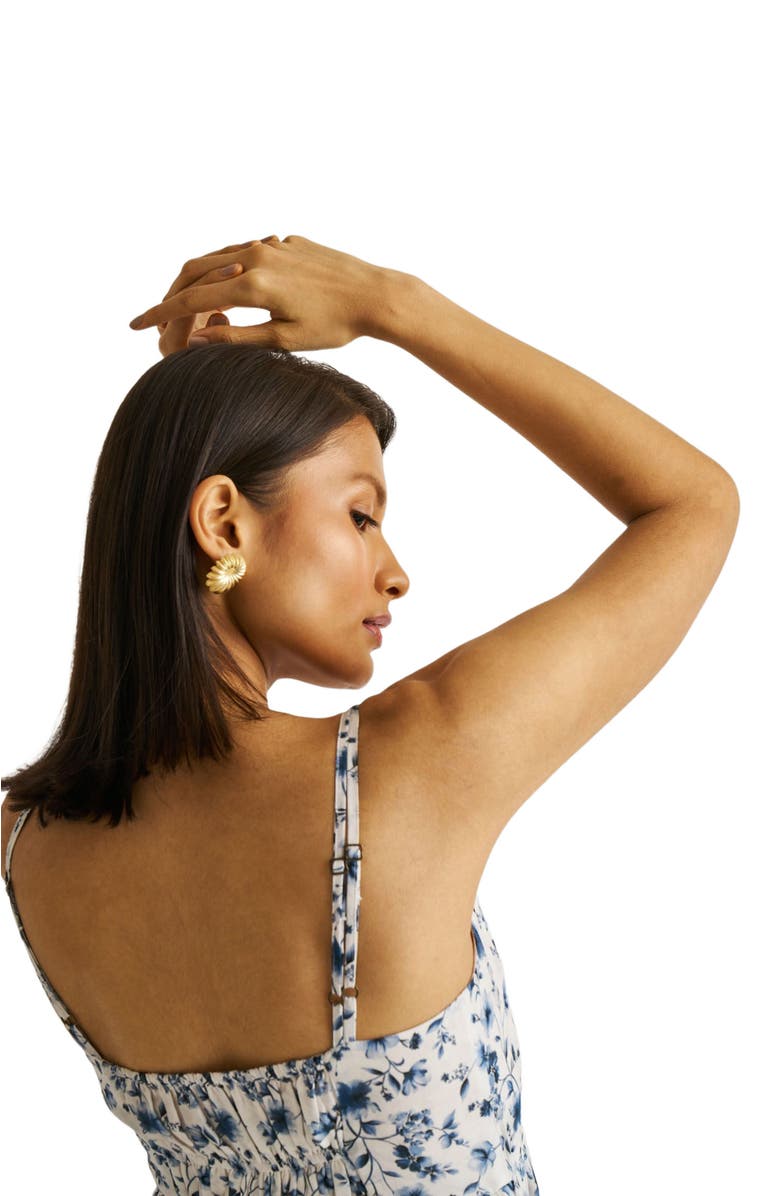 Reistor Strappy Gathered Midi Dress, Alternate, color, Wisteria Whimsy