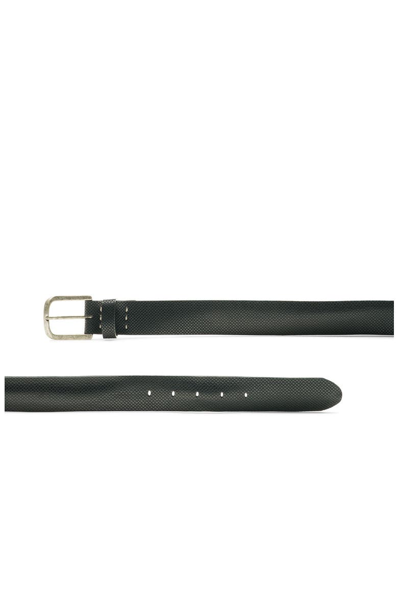 Apuesto Wayne Relax Embossed Calfskin Leather Belt, Alternate, color, BLACK