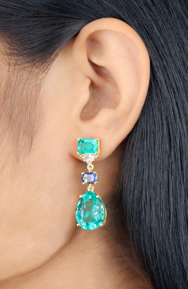 YS GEMS Quartz Drop Earrings, Alternate, color, Green