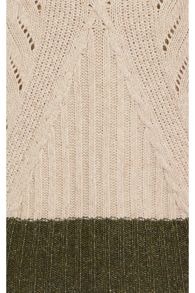 Fireside Turtleneck, Alternate, color, Color Block Ecru/Green/Black