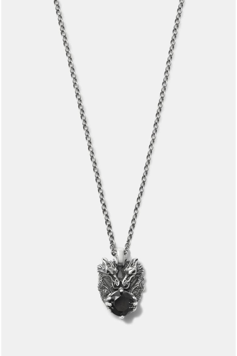 Querida Sterling Silver Dragon Necklace, Alternate, color, Silver