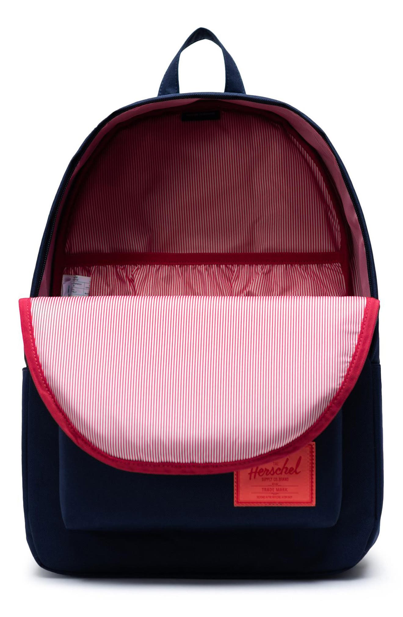 Classic X-Large Backpack, Alternate, color, PEACOAT/ HOT CORAL