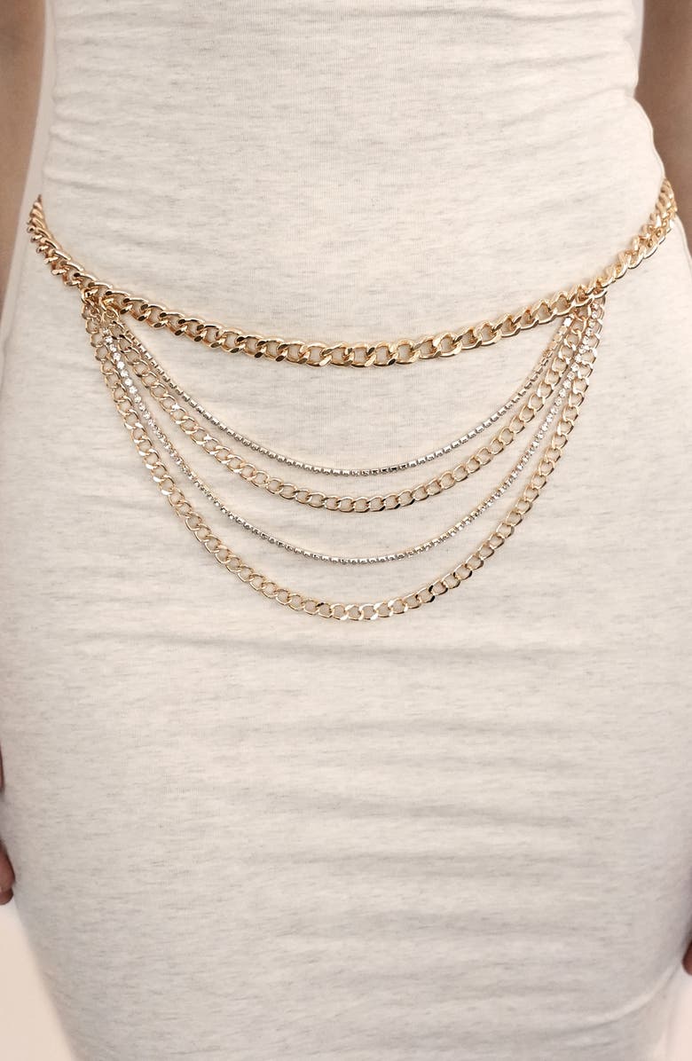 Ettika Nightlife Chain Belt, Alternate, color, Gold