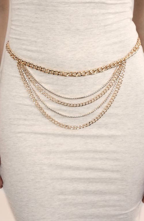 Ettika Nightlife Crystal Multi Row Chain Belt