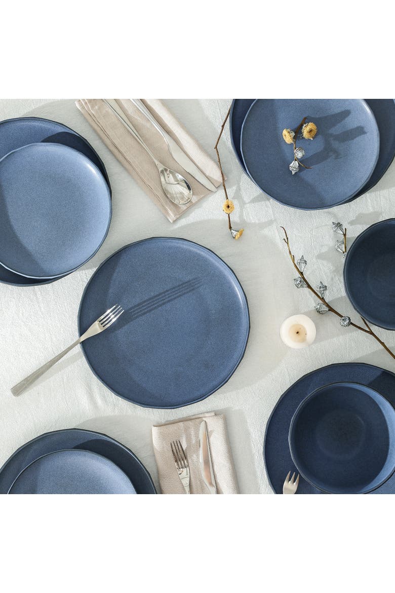 Rio Stoneware 12-Piece Dinnerware Set, Alternate, color, Blue