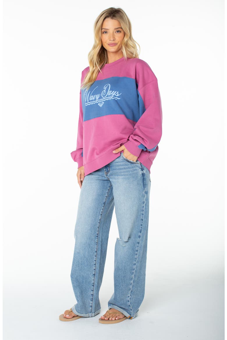 Lineup Colorblock Cotton Blend Sweatshirt, Alternate, color, RED VIOLET