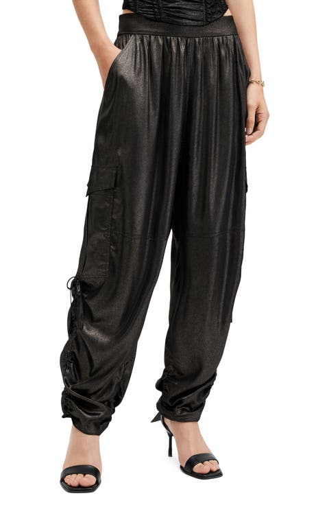 Kaye Relaxed Fit Satin Cargo Pants