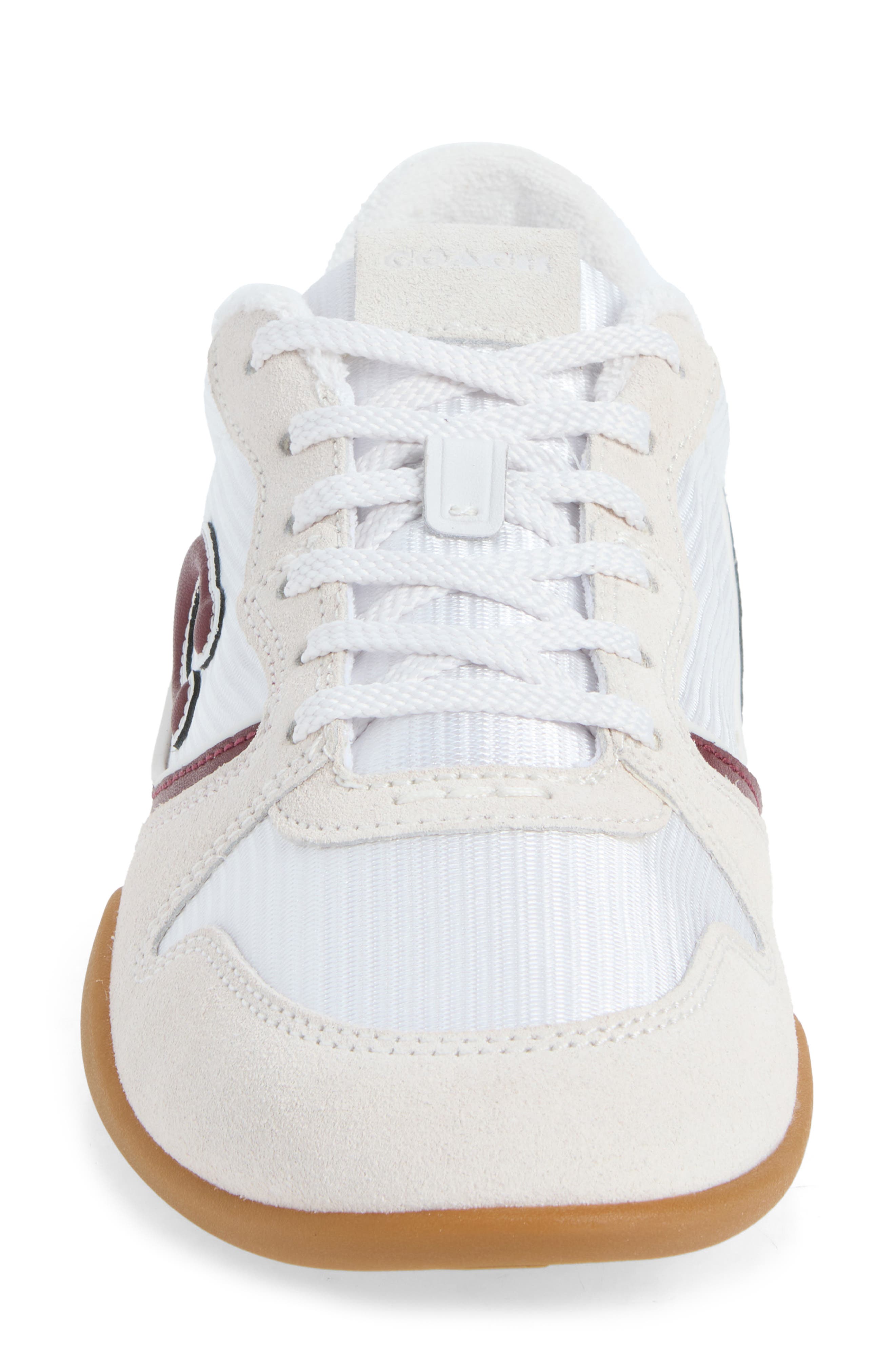 Track Sneaker, Alternate, color, WHITE/ DARK CHERRY