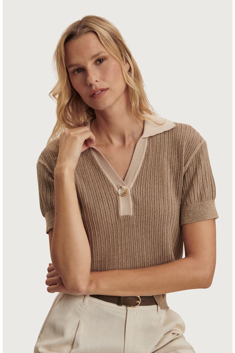 Perrine Knit Polo, Alternate, color, SEPIA TWIST