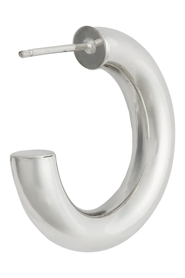 Lou Hoop Earrings, Alternate, color, STERLING SILVER