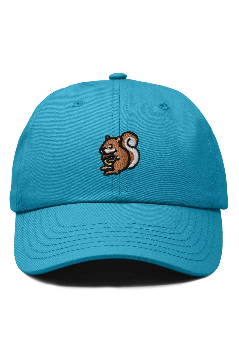 Squirrel Embroidered Outdoor Cap, Main, color, Teal