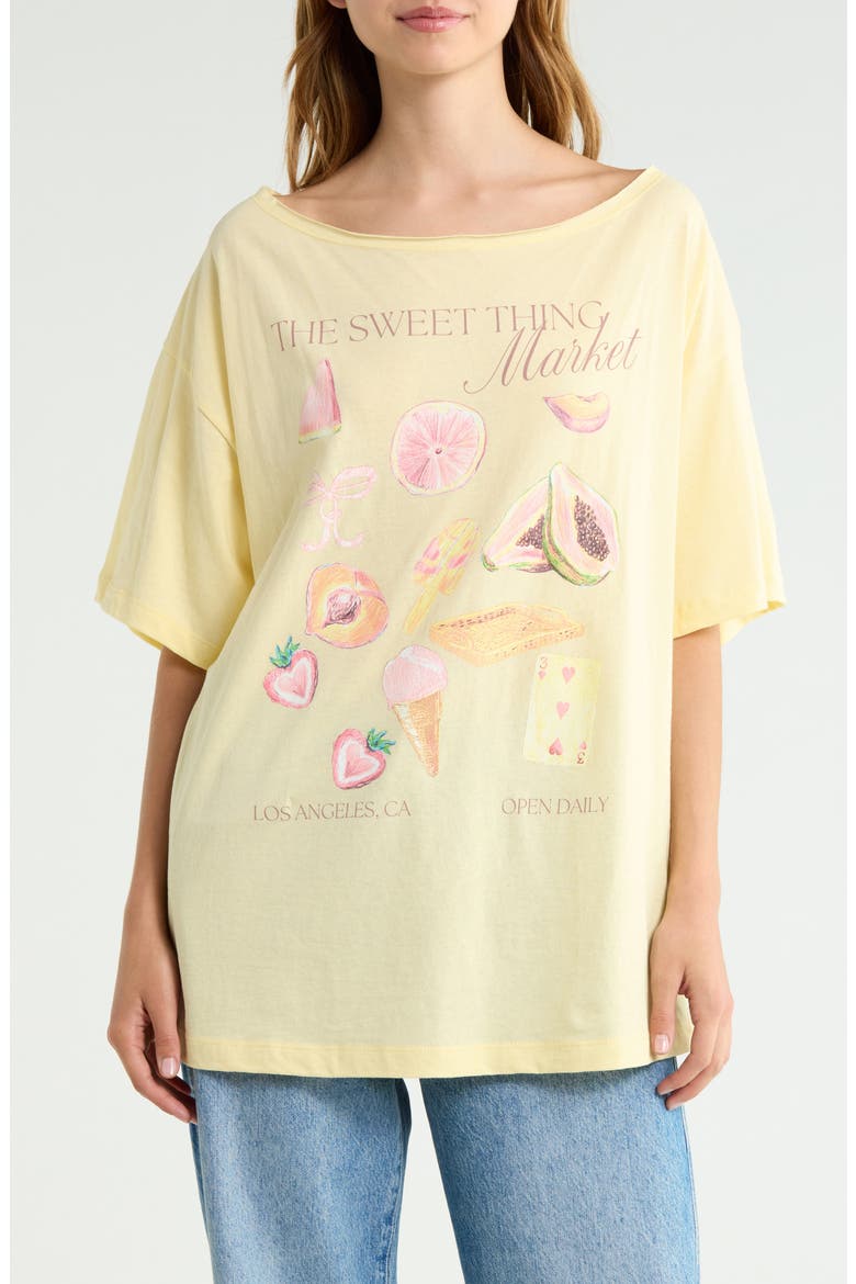 Sweet Thing Market Graphic T-Shirt, Main, color, PASTEL YELLOW