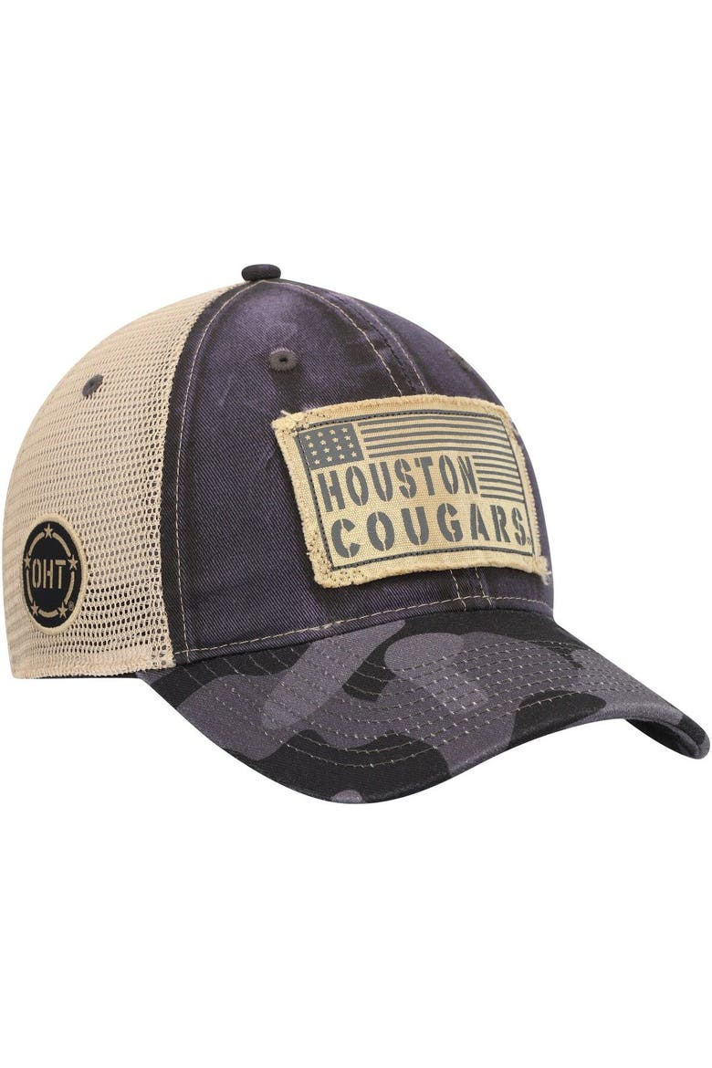Men's Colosseum Charcoal Houston Cougars OHT Military Appreciation United Trucker Snapback Hat, Alternate, color, Charcoal