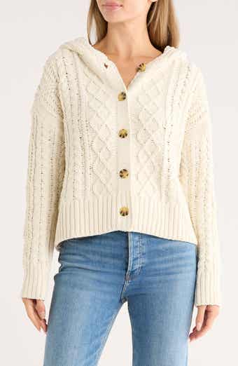 Cable Knit Hooded Cardigan