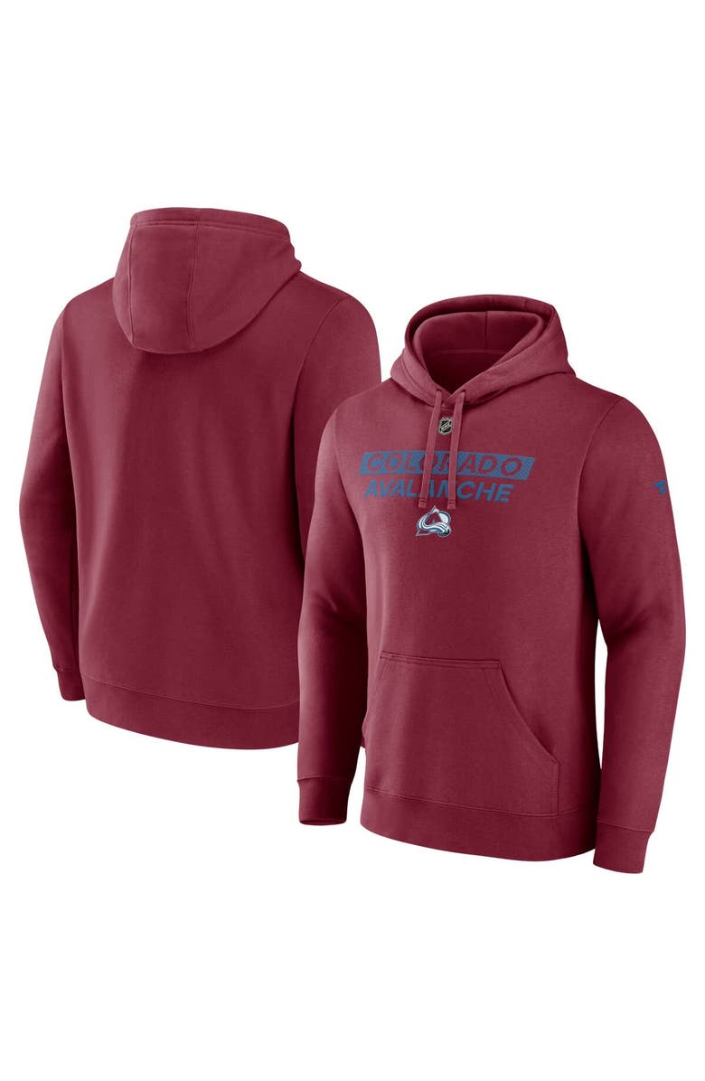 FANATICS Men's Fanatics  Burgundy Colorado Avalanche  Authentic Pro Core Primary Fleece Pullover Hoodie, Main, color, 