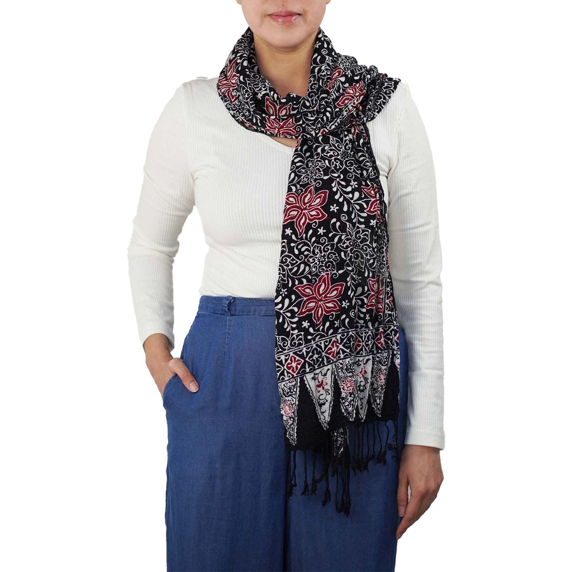 selected Black Red Floral Star