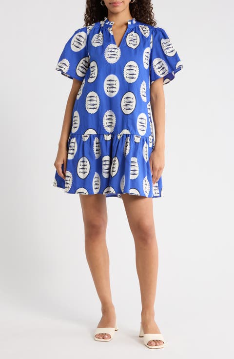 Sardine Sea Azari Cotton Shift Minidress