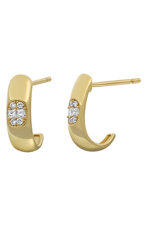 Mika Oval Diamond Cluster Hoop Earrings (Nordstrom Exclusive)