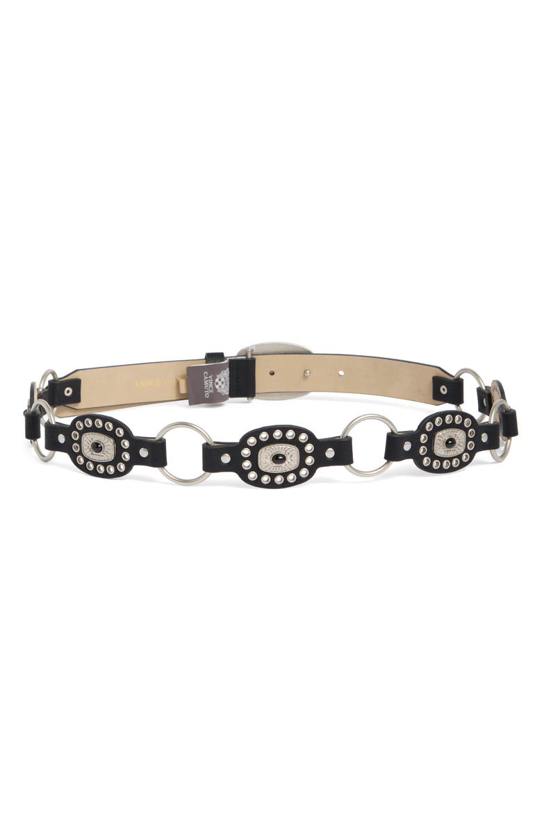Vince Camuto Concho Link Belt, Alternate, color, Black Silver