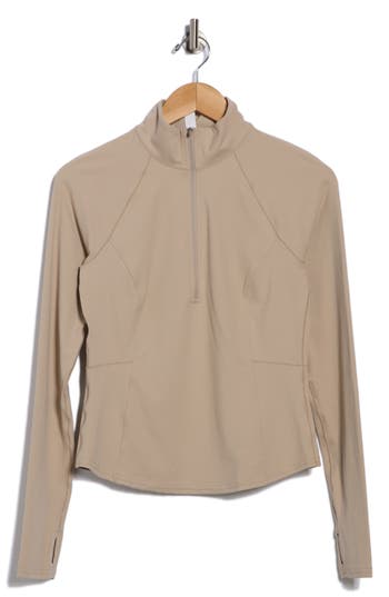 Z By Zella Serenity Half Zip Activewear Pullover In Brown