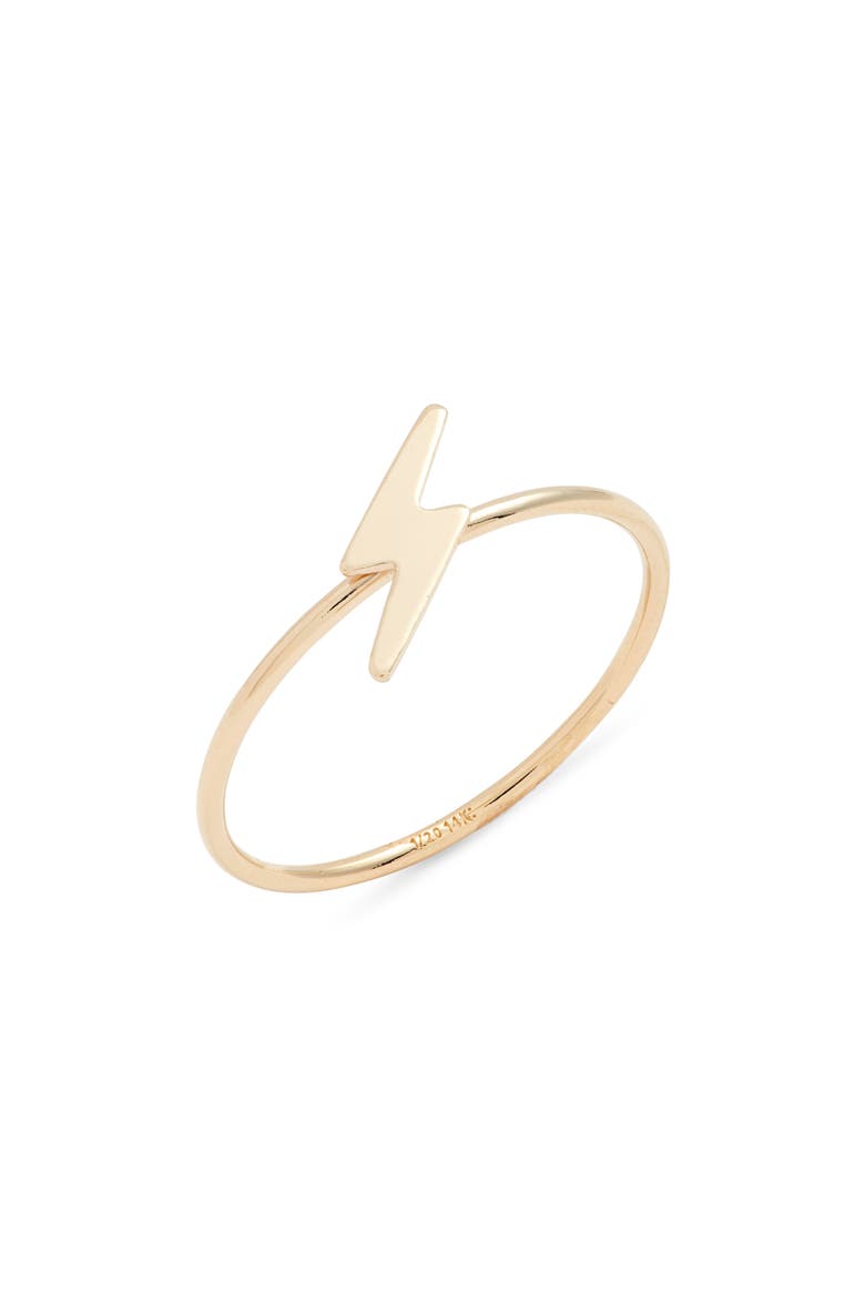 Lightening Bolt Ring, Main, color, GOLD FILL