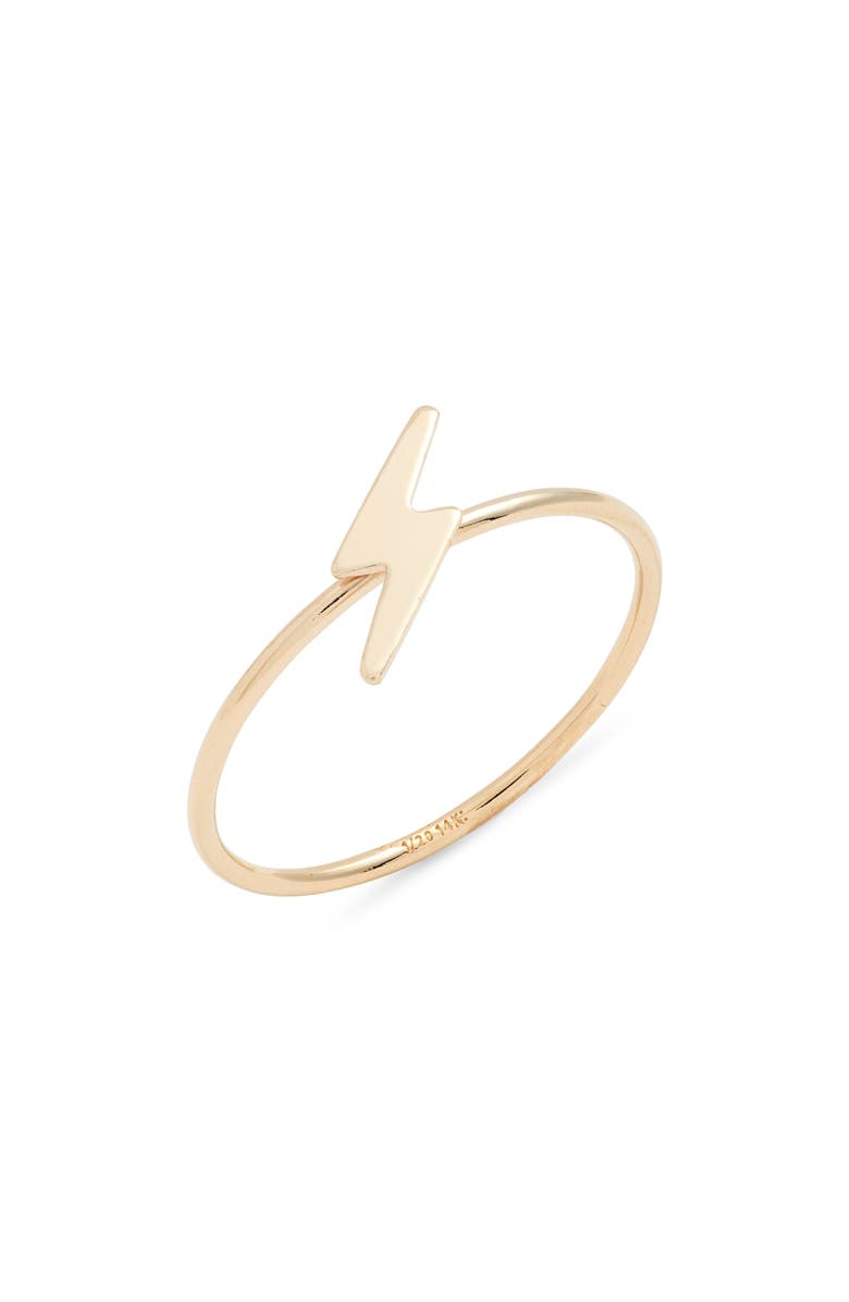 Nashelle Lightening Bolt Ring, Main, color, Gold Fill