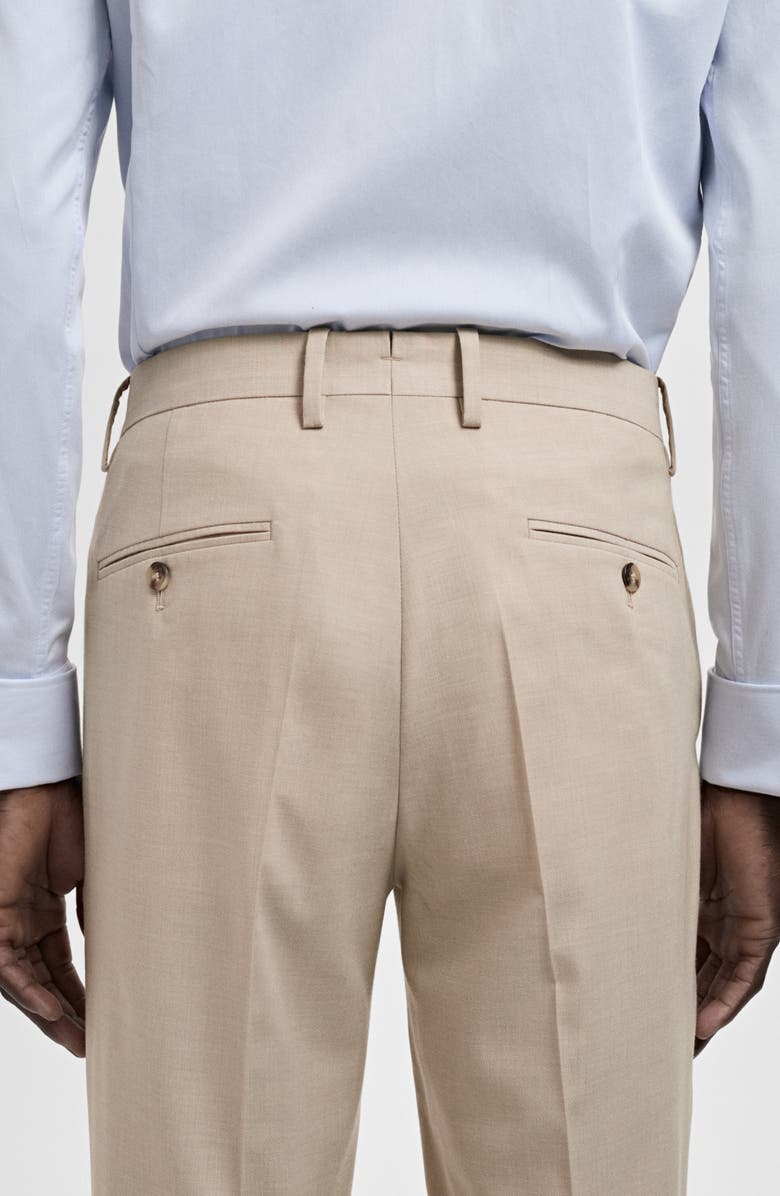 MANGO Milan Slim Fit Suit Pants, Alternate, color, Beige