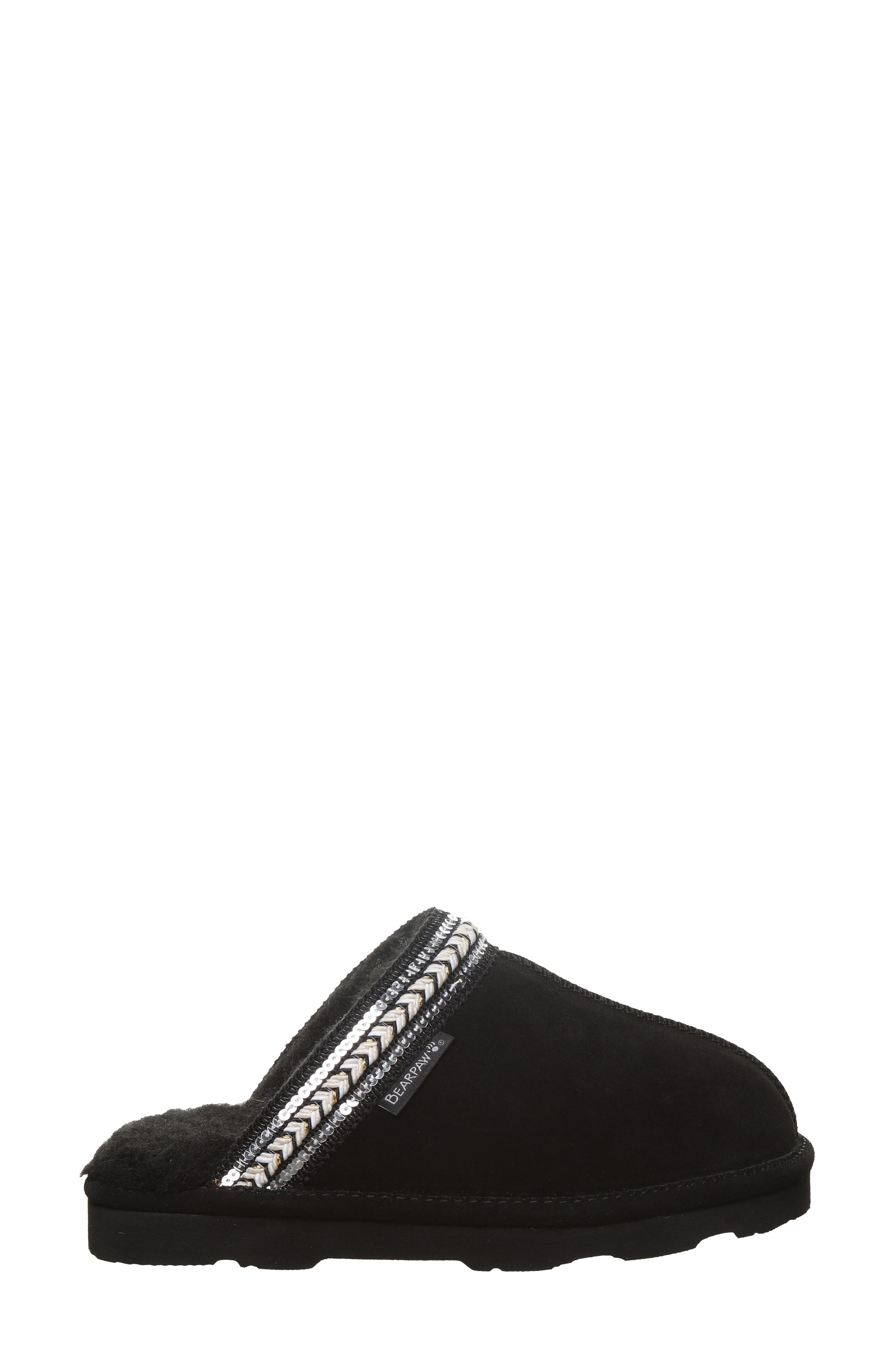 BEARPAW Tanya Scuff Slipper, Alternate, color, Black