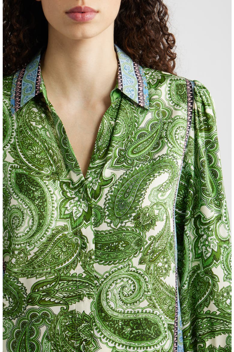 The Olivia Regent Paisley Stretch Silk Button-Up Shirt, Alternate, color, REGENT PAISLEY PRINT
