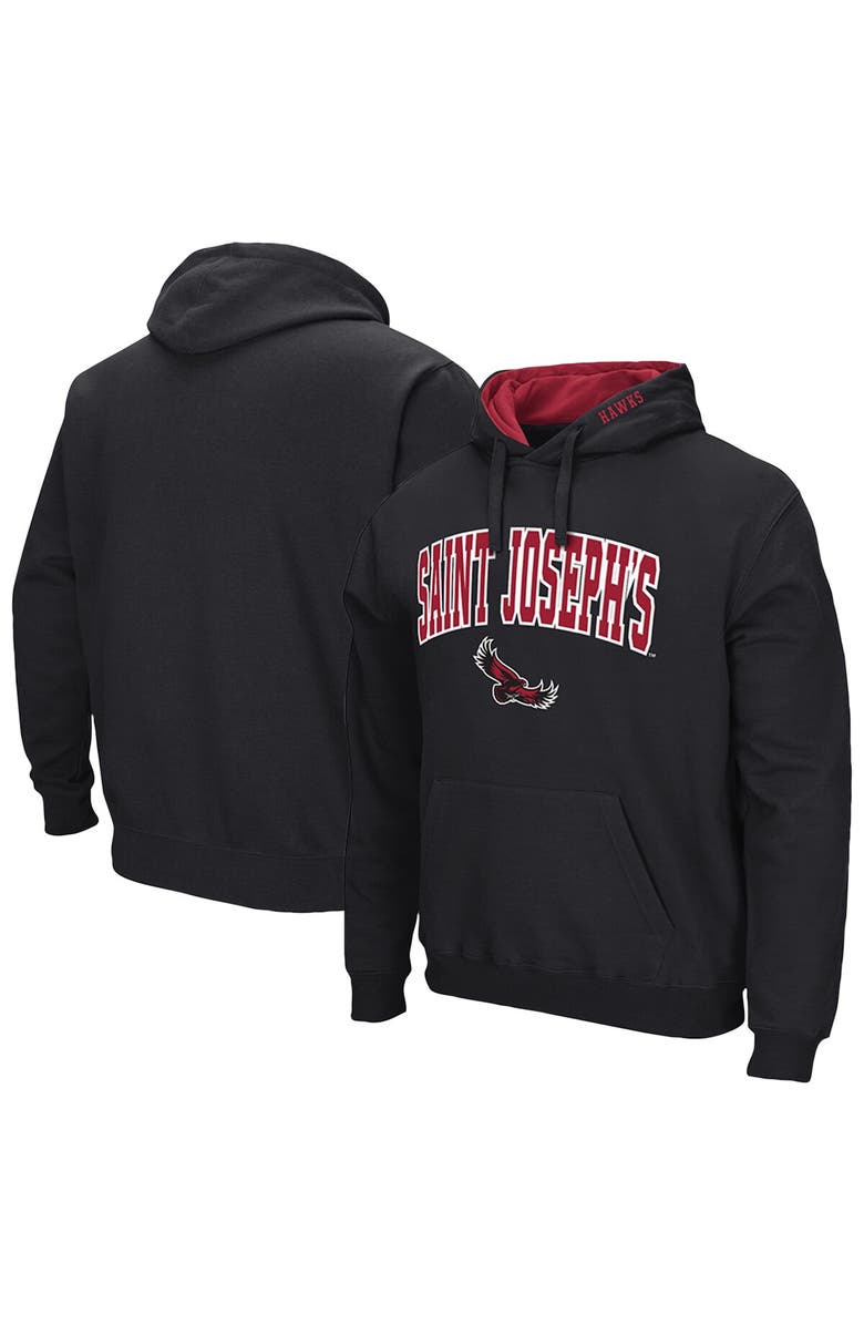 COLOSSEUM Men's Colosseum Black Saint Joseph's Hawks Arch & Logo 3.0 Pullover Hoodie, Main, color, Black