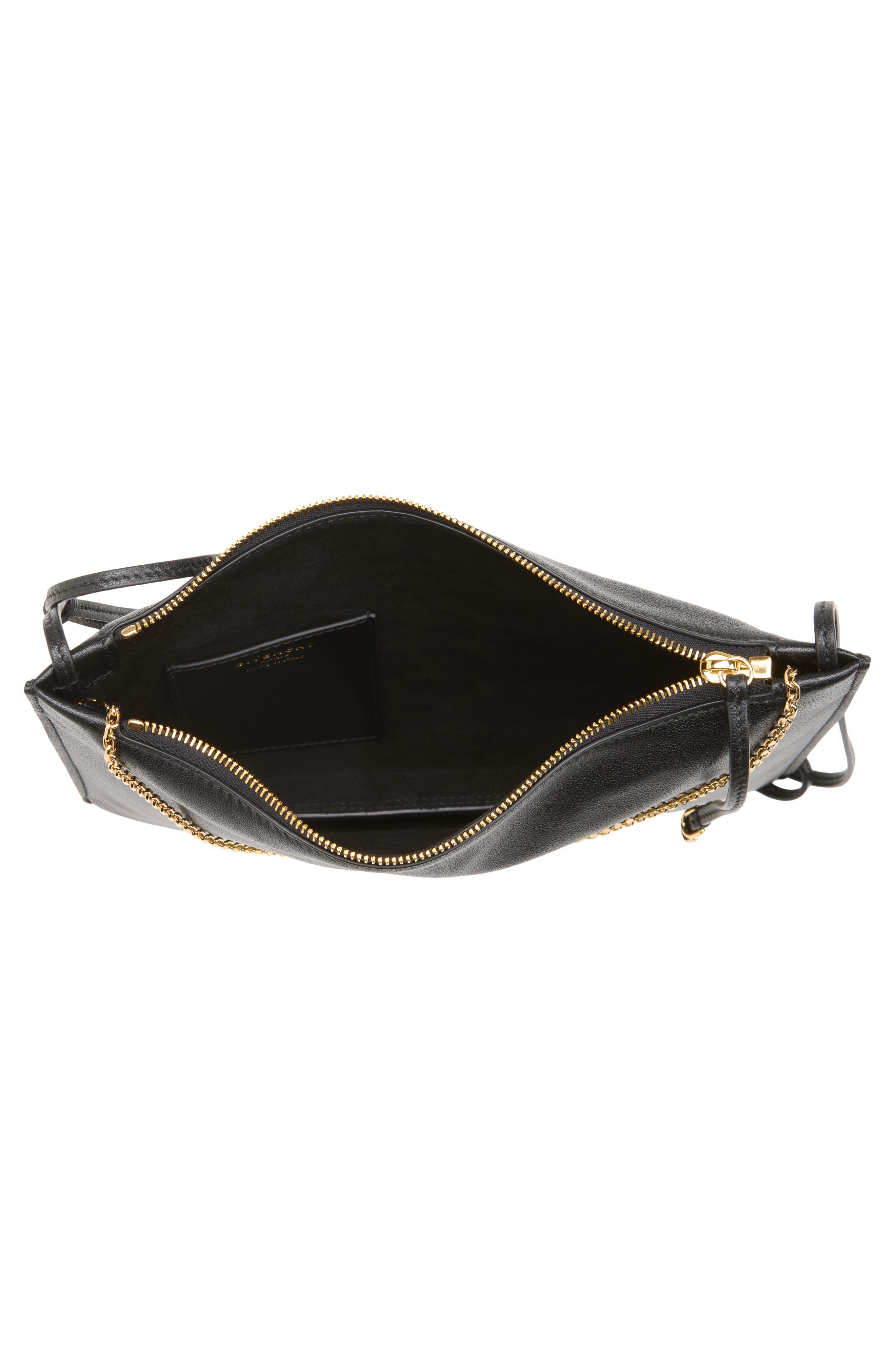 Voyou Pochette Leather Shoulder Bag, Alternate, color, BLACK
