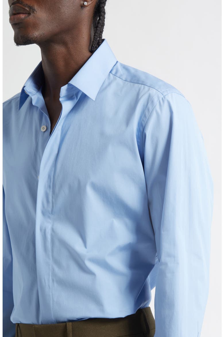 Cotton Poplin Button-Up Shirt, Alternate, color, PALE SKY