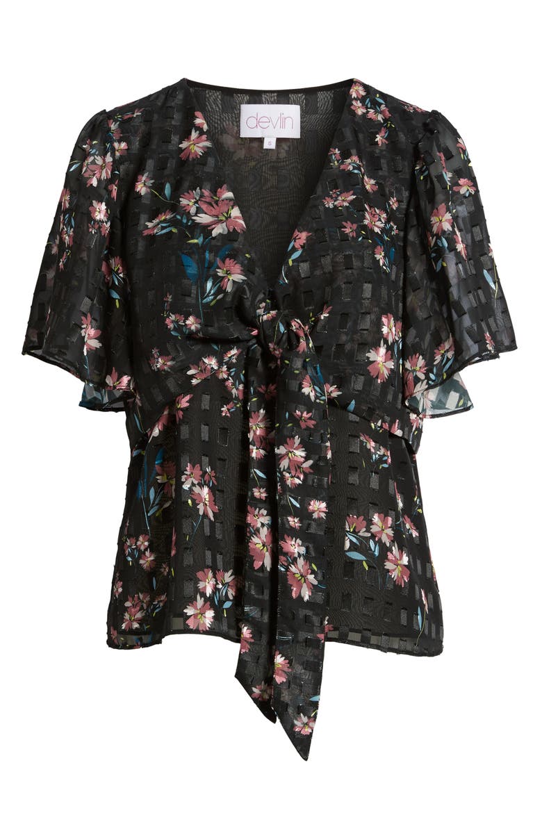 devlin Luisa Tie Front Blouse, Alternate, color,