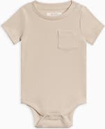 Colored Organics Organic Cotton Dana Ribbed Short Sleeve Pocket Bodysuit