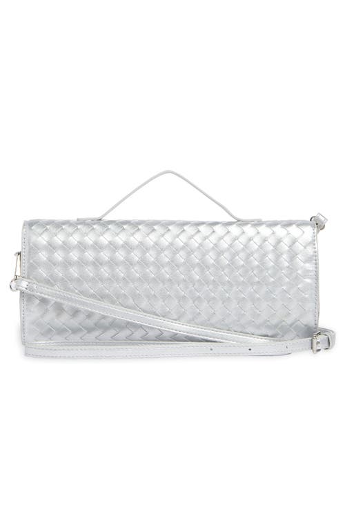 Urban Expressions Handbags Woven Convertible Clutch In Silver
