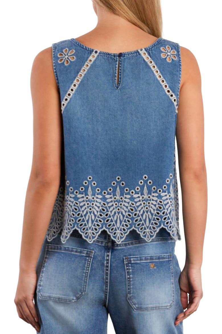 Alison Embroidered Eyelet Top, Alternate, color, IVY DENIM