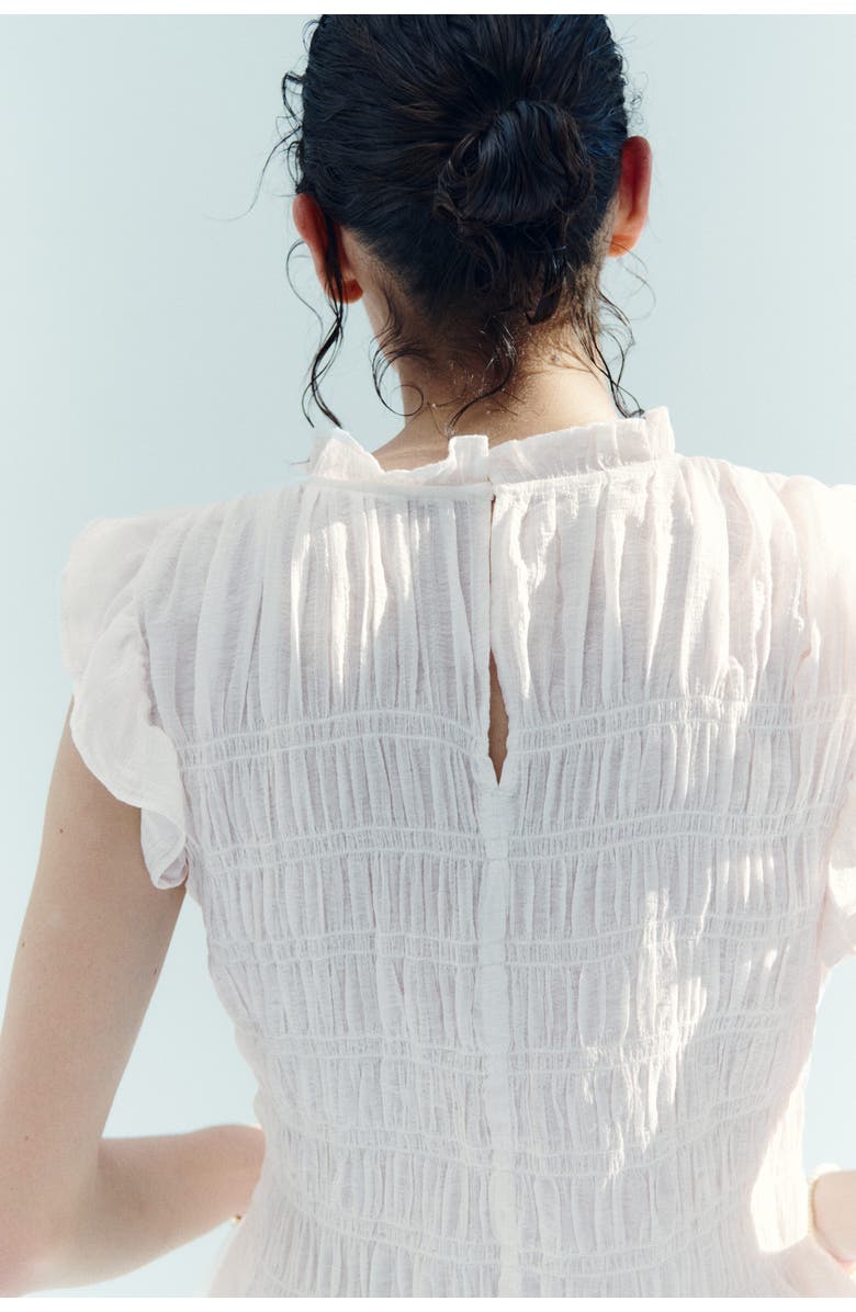 H&M Smocked Peplum Top, Alternate, color, White