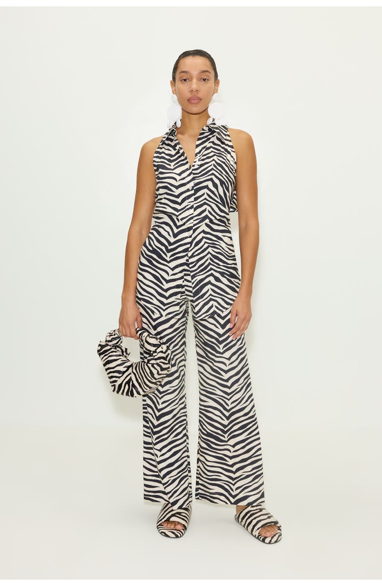 SIMONMILLER Printed Loch Sleeveless Poplin Button Up, Alternate, color, Zebra Print